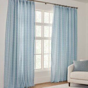Kravet Petite Floral Curtain, Chambray Blue, 50" W x 96" L